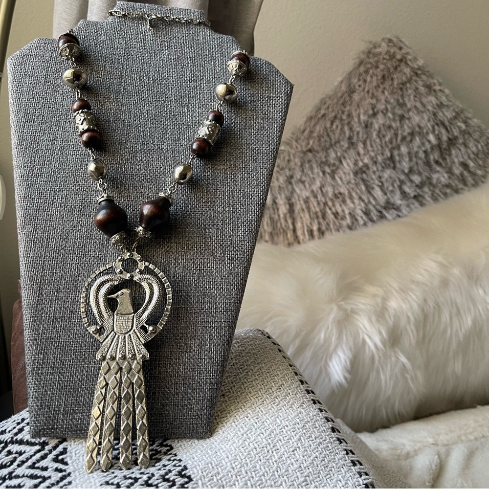ACCESSOCRAFT NYC | Vintage | Egyptian Revival Horus Falcon Bird 5" Tall Pendant